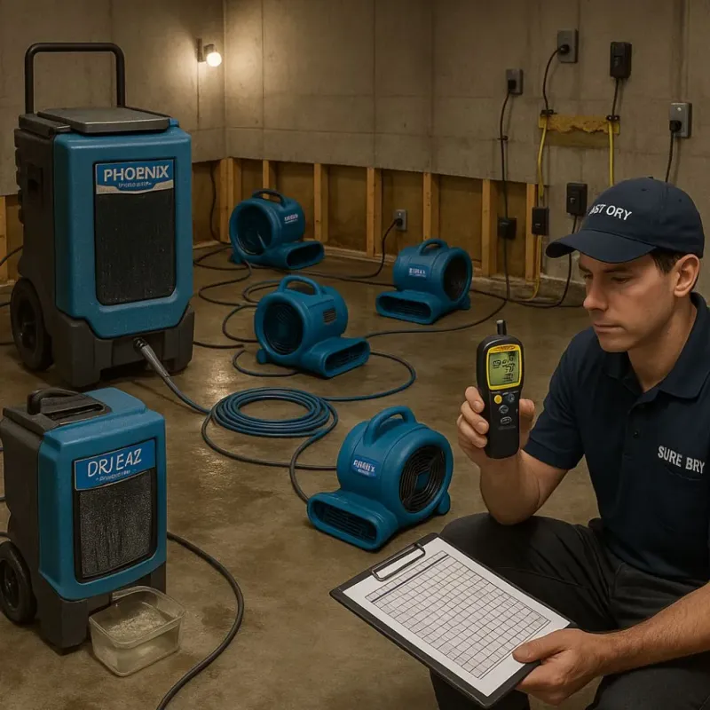 Structural Drying and Dehumidification process in Mason County, TX